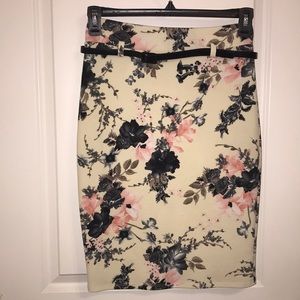 Papaya midi pencil skirt
